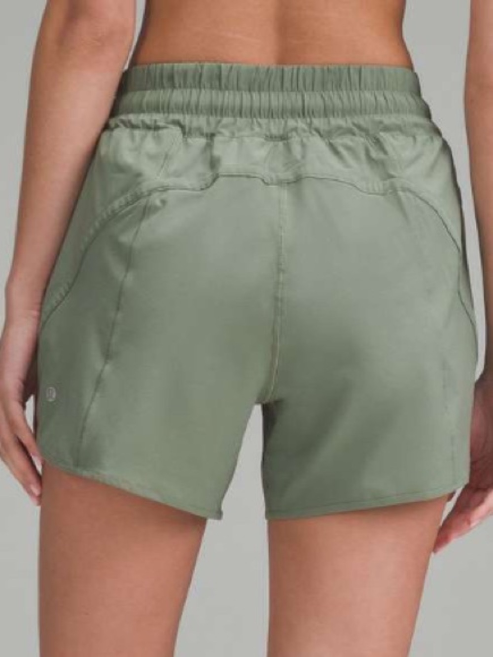 Lululemon Track That High-Rise Lined Short 5" inseam Grey Eucalyptus Size 0